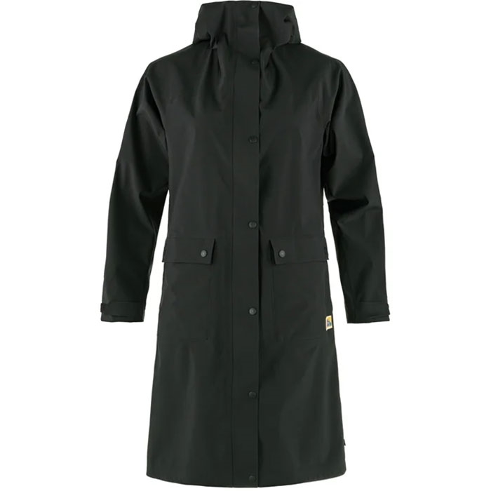 Sort Fjallraven Rain Parka Kvinder Damer Regntøj Poncho - Fjällräven Regntøj  - 7323451012600