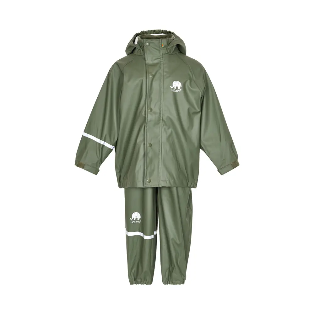 Grøn Regnsæt Basic Army 988 - Celavi Regntøj  - 5704617403616