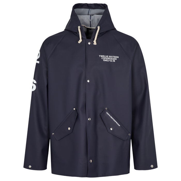 D. Blue Twelve Sixteen Regnjakke Rain 200 Med Knappe Lukning Vandsøjletryk 000 Blå Størrelse: - Twelve Sixteen Regntøj  - 5706219319326