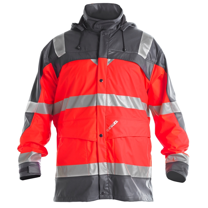 Engel 20471 Regnjakke Rød Grå 2xl - Fe-engel Regntøj  - 5702825954098