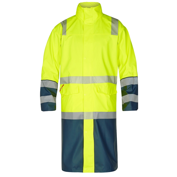 Engel Safety Lang Regnjakke Gul Marine 4xl - Fe-engel Regntøj  - 5702820411404