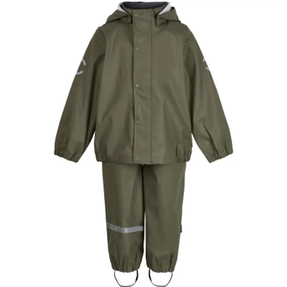 Grøn Regntøj Recycled Dustyolive 134 - Mikk-line Regntøj  - 5715073208561