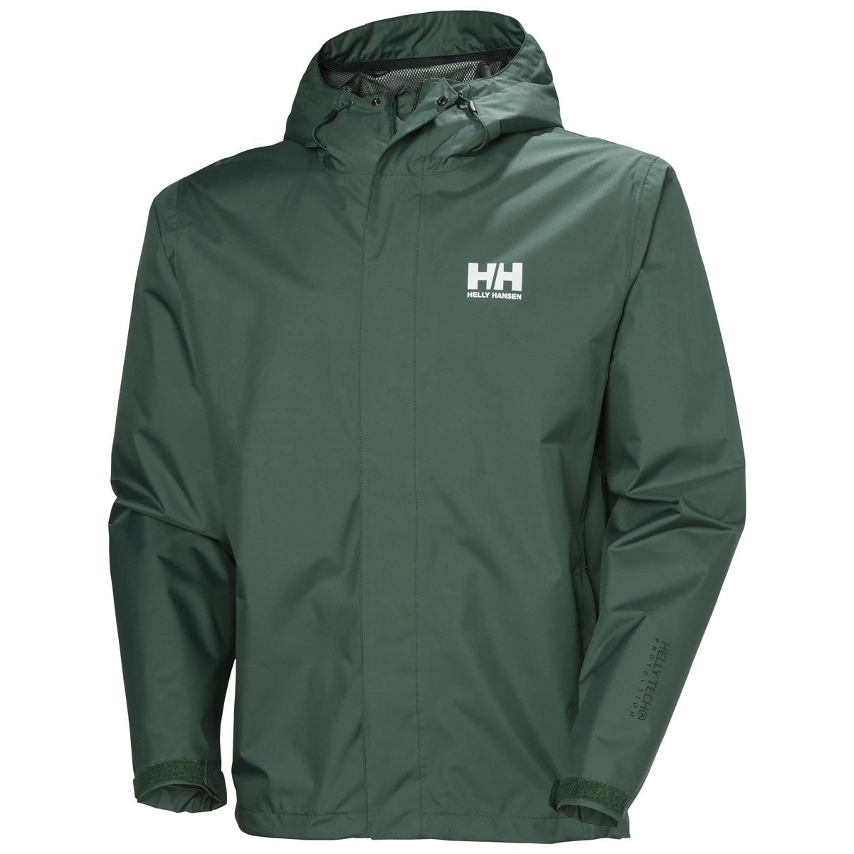 Grøn Helly Hansen Seven Regnjakke Herre Jungle Green - Helly Hansen Regntøj