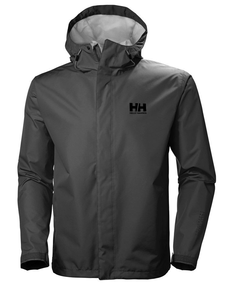 Helly Hansen Seven Regnjakke Herre Ebony - Helly Hansen Regntøj