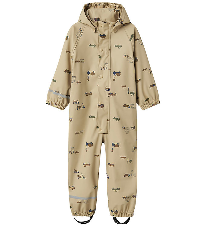 Hvid Name Regndragt Fleece Nmmdry10 White Pepper Small - Name It Regntøj  - 5715674313190