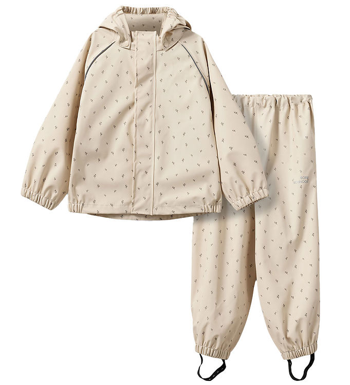 Beige Sofie Schnoor Regntøj Varask Sand Blomster - Sofie Schnoor Regntøj  - 5715202777265