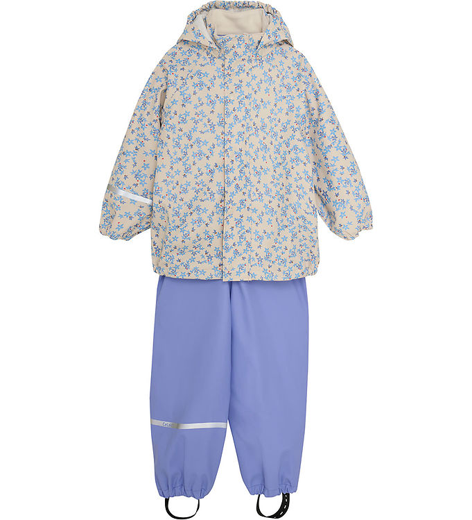 Beige/Blå/Lilla Celavi Regntøj Seler Blue Bell Print - Celavi Regntøj  - 5713438188688