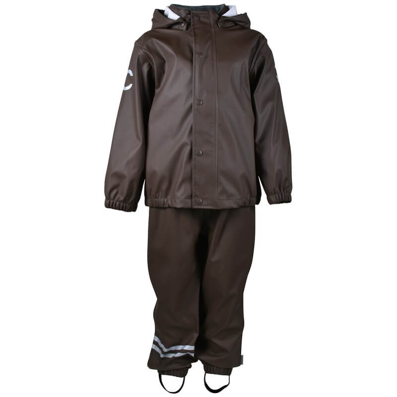 Chocolate Brown Mikk Line Basic Regntøj 128 - Mikk-line Regntøj  - 5715073085070