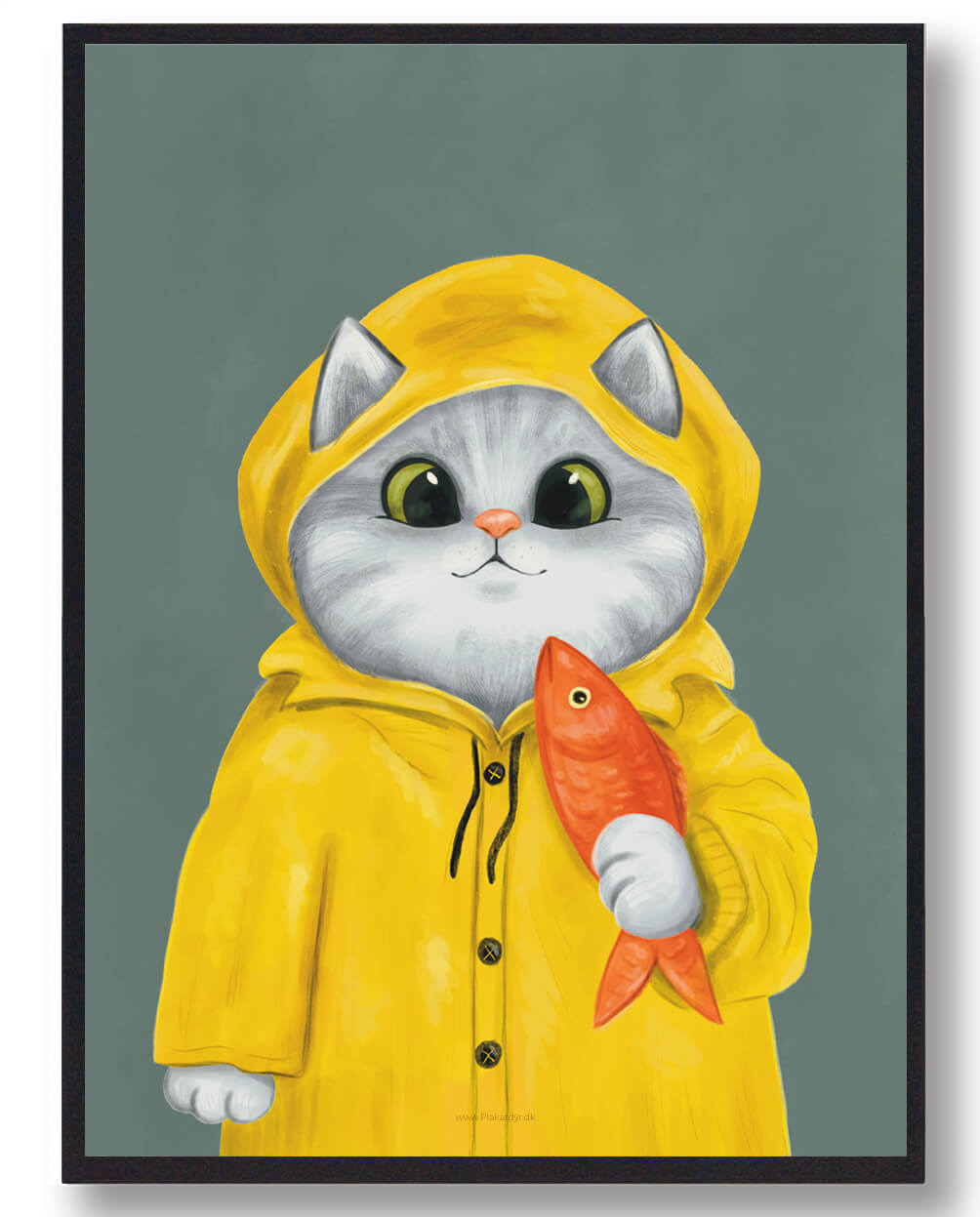Kat Regntøj Katteplakat Størrelse: 21x29 7cm - Plakatdyr Regntøj