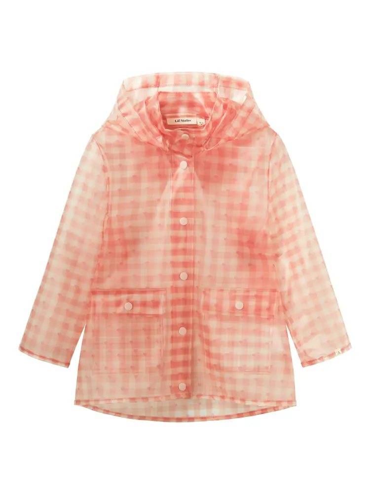 Orange Mamio Løs Regnjakke Peach Whip 122 128 - Lil' Atelier Regntøj  - 5715606952671