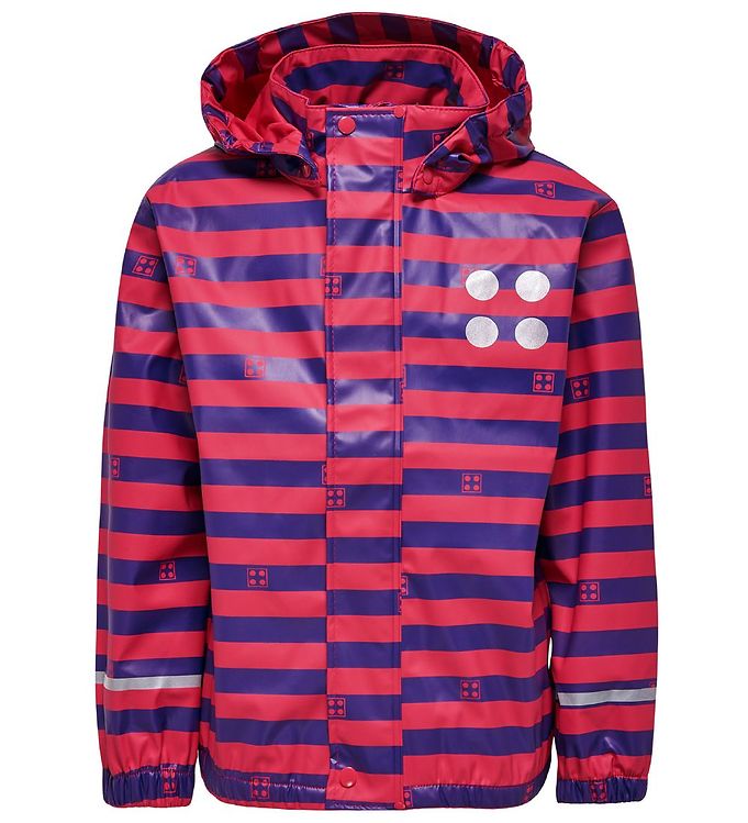 Rosa Lego Wear Regnjakke Mørk Pink Lillastribet - LegoÂ® Wear Regntøj  - 5700067438161