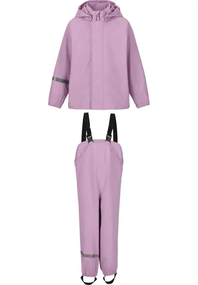 Lilla Roze Printet Sæt 4237 - Zig Zag Regntøj  - 5715571751958