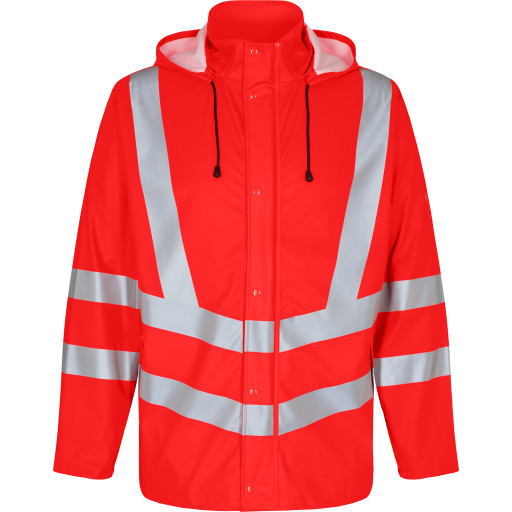 Rød Engel Regnjakke High Vis Klasse Str 6xl - Engel Workwear Regntøj  - 5702820557515