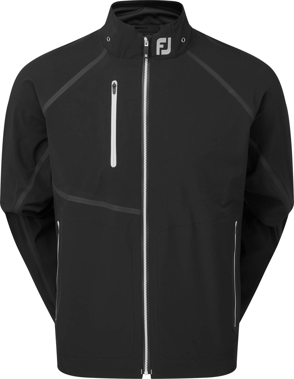 Sort Footjoy Hydrotour Herre Regnjakke Black Silver Str - Footjoy Regntøj  - 0196665299962