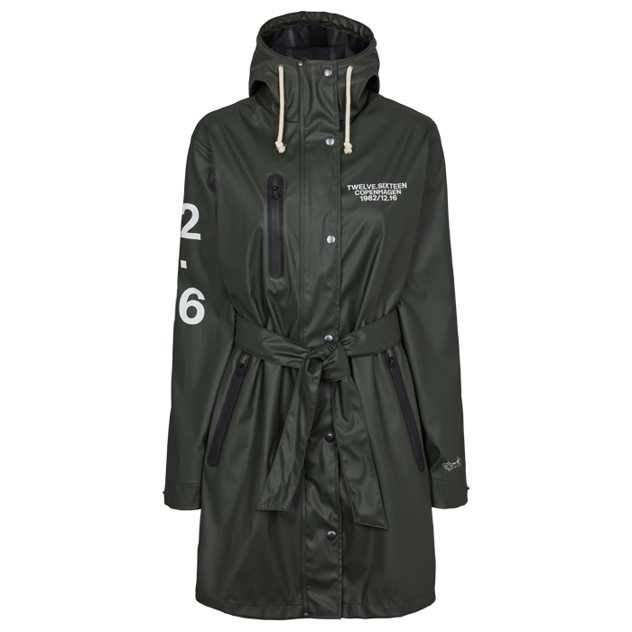 Grøn Twelve Sixteen Regnjakke 100 Recycled Flaske Kvinde Fit Størrelse: Xxs - Twelve Sixteen Regntøj  - 5706219320254