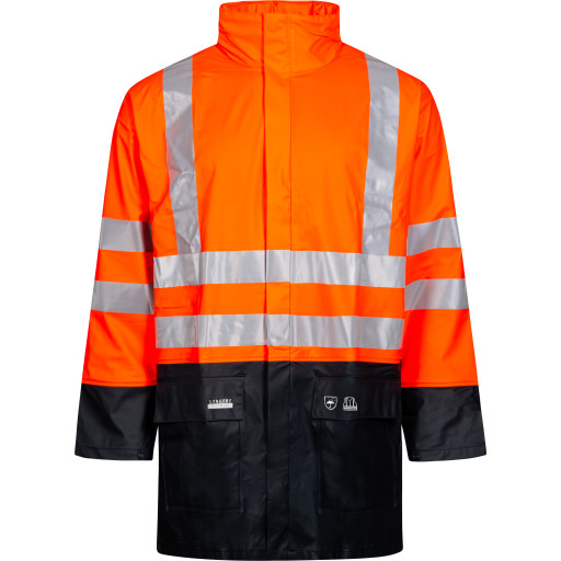 Orange Lyngsøe Regnjakke High Vis Marine Klasse Str - Regntøj  - 5708217012414