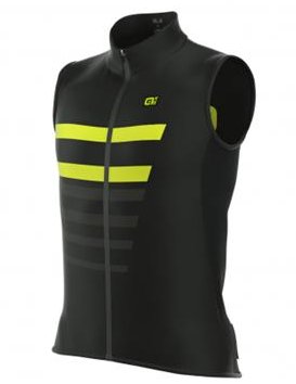 Al Vest Capitano Windfront Unisex Sort Gul - Alé Regntøj  - 63L0905401705