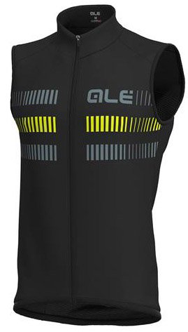 Al Vest Guscio Road Windfront Unisex Sort Gul - Alé Regntøj  - 8055528219931