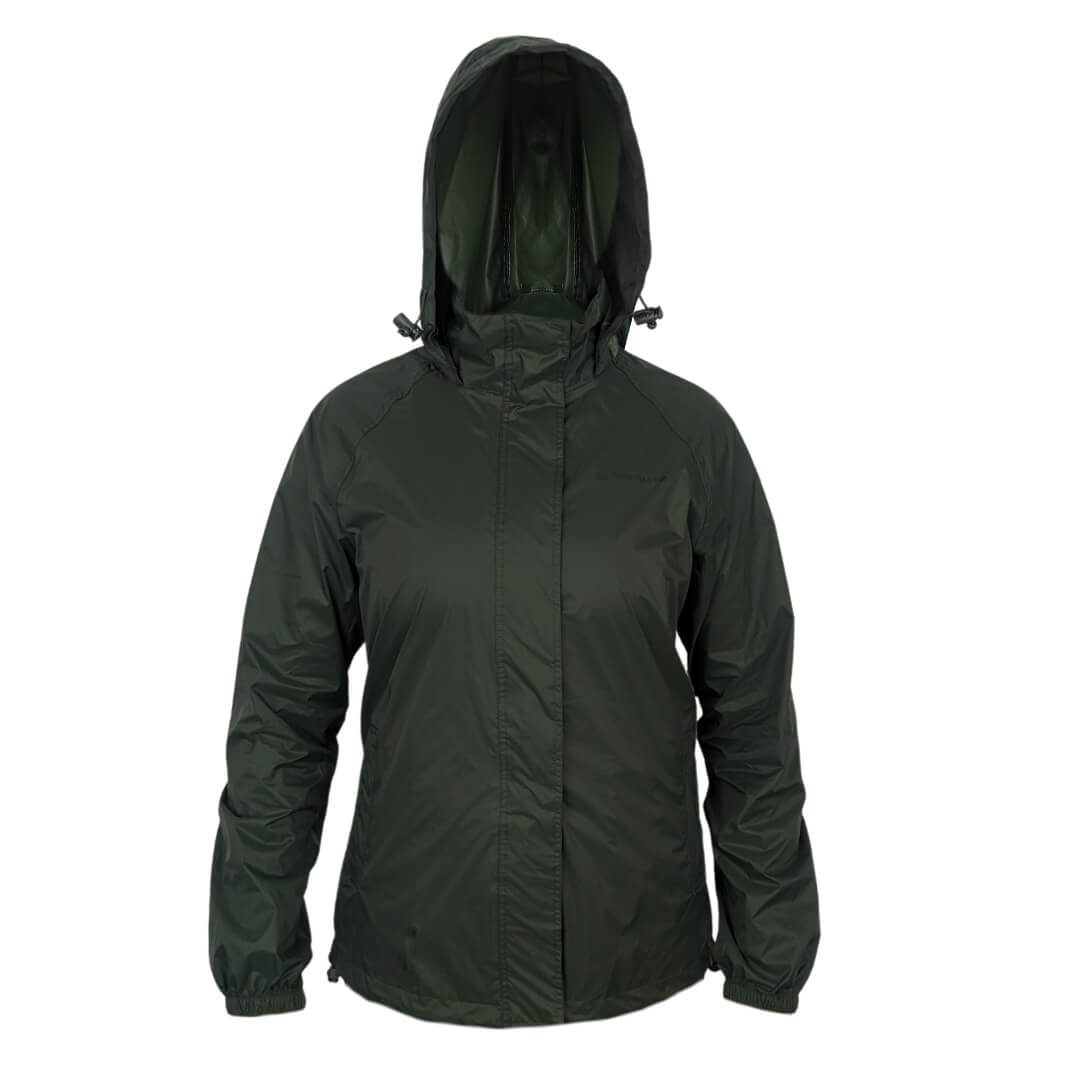 Grøn Regnjakke Dame Treklife Rain Packaway - Regntøj
