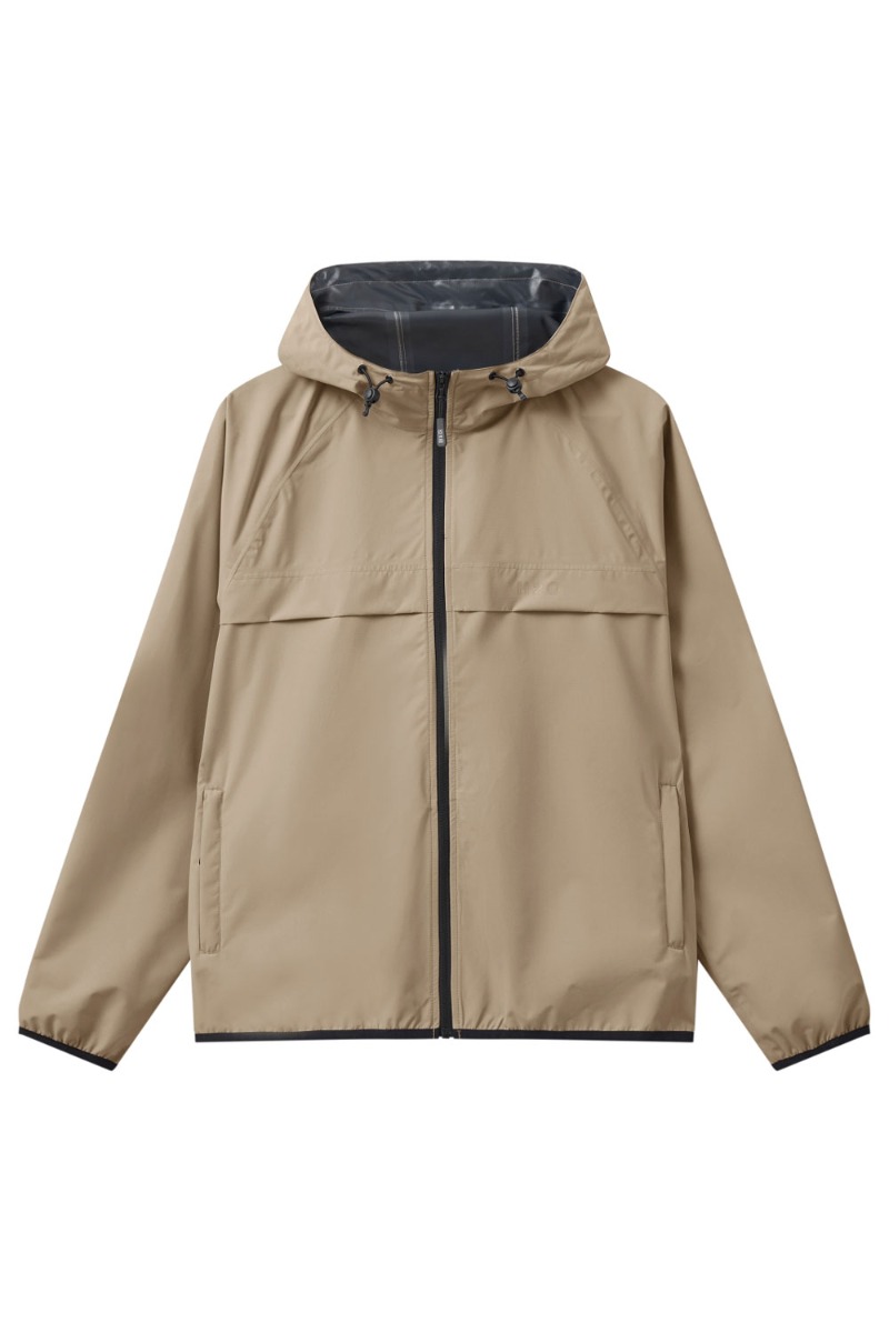Brun H2o Regnjakke Basic Rømø Rain Jacket Packable Warm Grey - H2o Regntøj  - 5711891332808