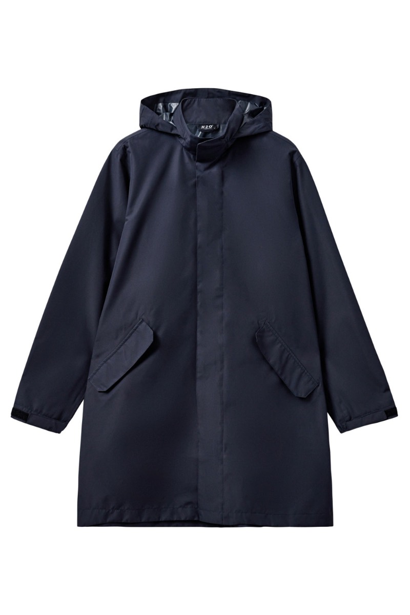 Blå H2o Regnjakke Basic Rømø Rain Long Jacket Navy - H2o Regntøj  - 5711891335304