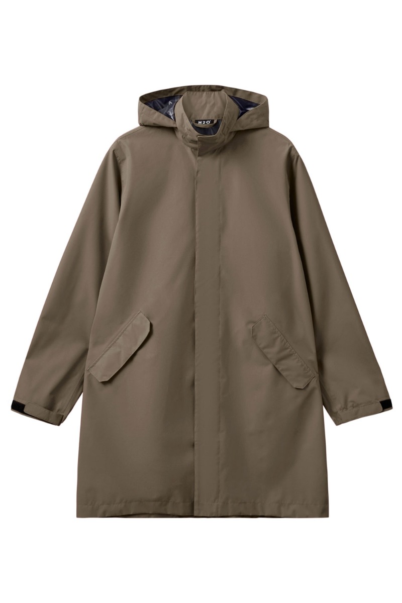 Beige H2o Regnjakke Basic Rømø Rain Long Jacket Dusty Oak - H2o Regntøj  - 5711891336158