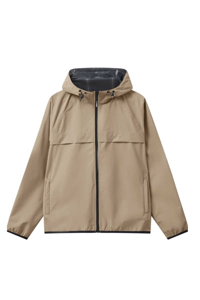 Beige H2o Regnjakke Rømø Rain Jacket Packable Warm Grey - H2o Regntøj  - 5711891374273