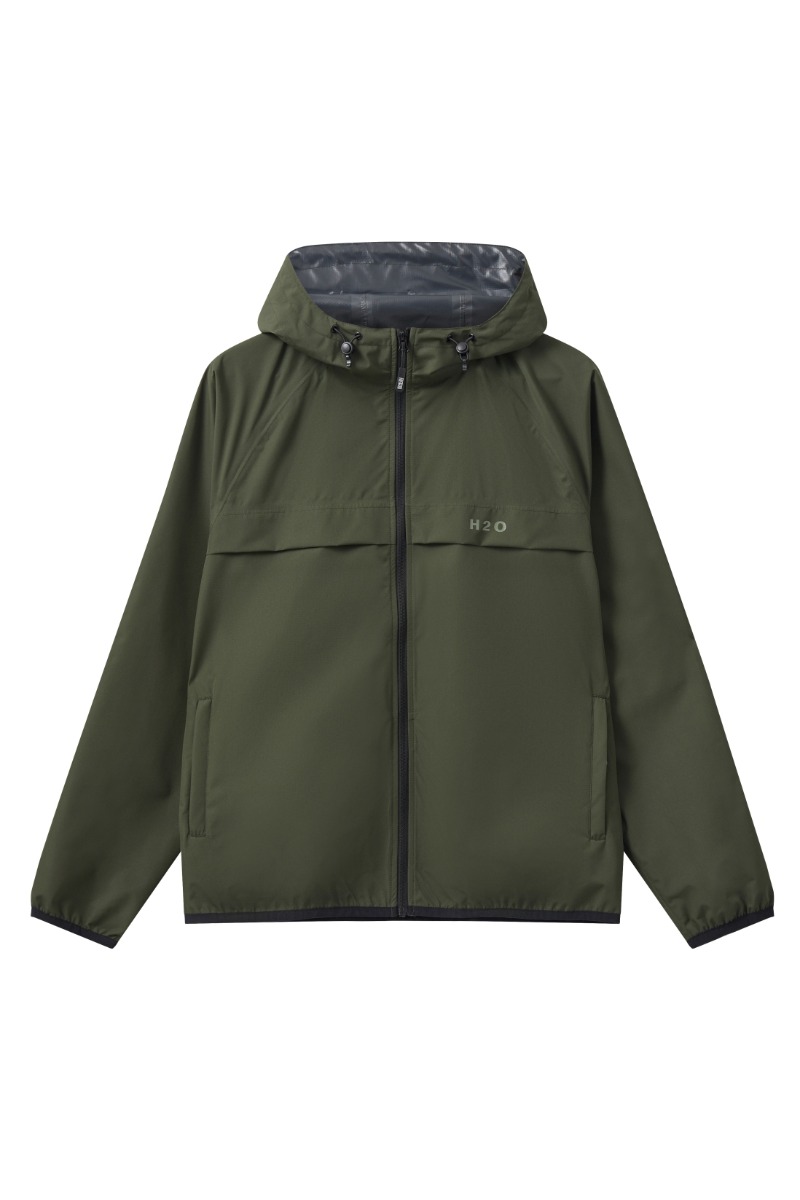 Grøn H2o Regnjakke Rømø Rain Jacket Packable Army - H2o Regntøj  - 5711891374372