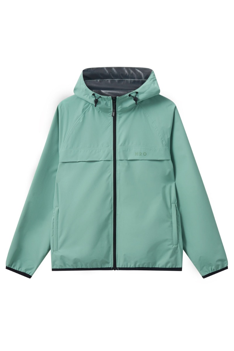 Grøn H2o Regnjakke Basic Rømø Rain Jacket Packable Sea Grass - H2o Regntøj  - 5711891332860